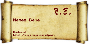 Nemes Bene névjegykártya