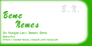 bene nemes business card